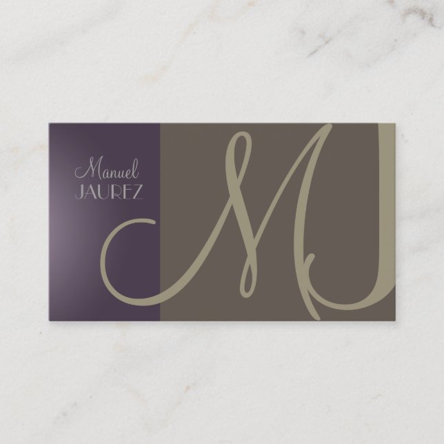 PixDezines Monogram en retro colors/DIY Business Card (Front)