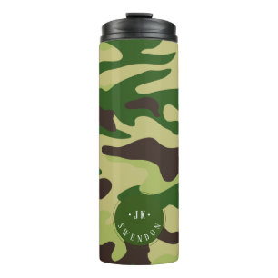 PixDezines Monogram Forest Green Camouflage Thermal Tumbler