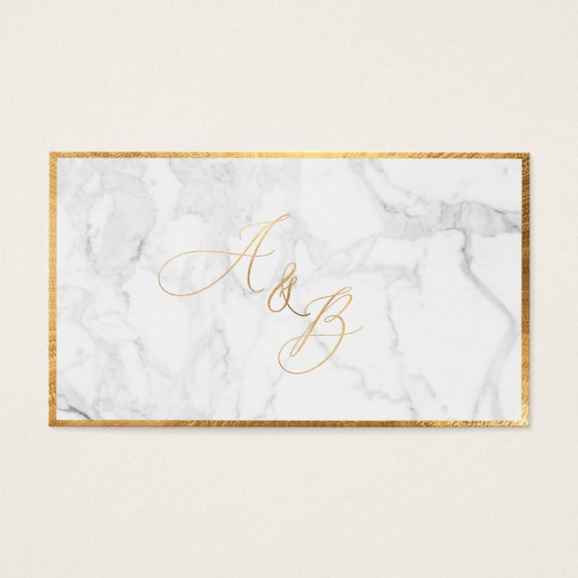 PixDezines Monogram Marble+Faux Gold Calligraphy (Front)