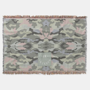 PixDezines Monogram Military Camouflage Throw Blanket