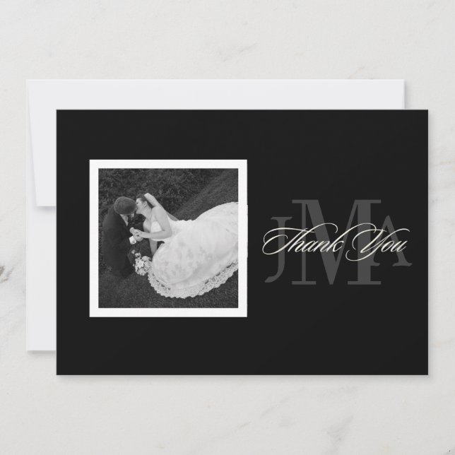 PixDezines Monogramme Remerciements cartes avec ph (Devant)
