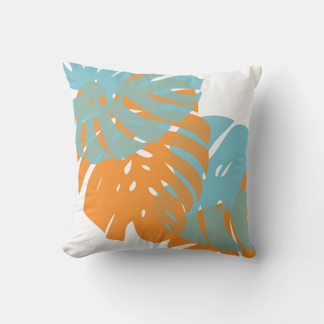 PixDezines monstera/diy background Throw Pillow (Front)