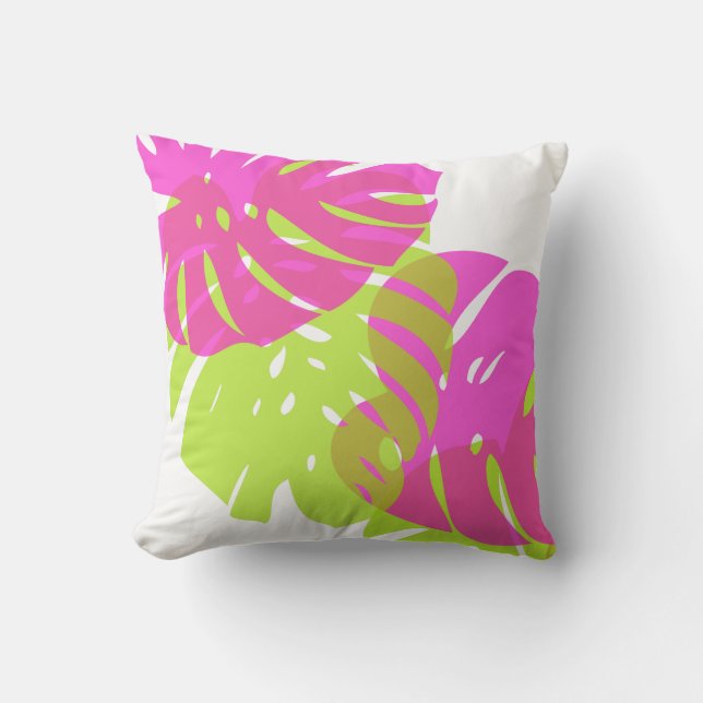 PixDezines monstera/diy background Throw Pillow (Front)