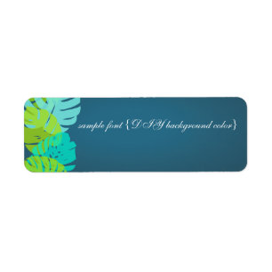 PixDezines monstera feuilles/aqua+chaux