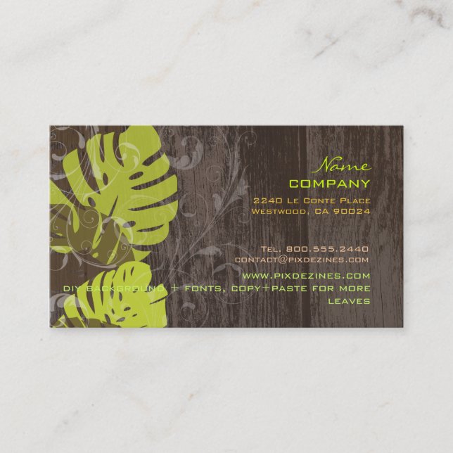 PixDezines monstera leaves/diy background colours Business Card (Front)