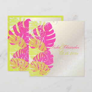 PixDezines Monstera, Tropical Foliage + Swirls Invitation