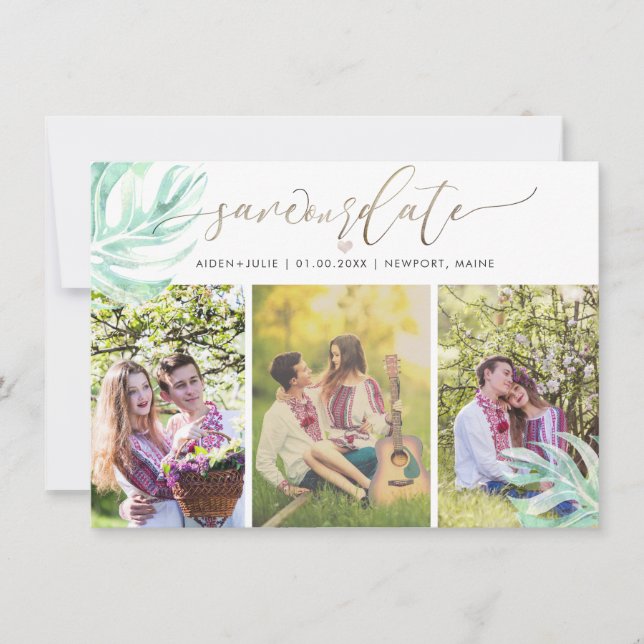 PixDezines Monstera Watercolor|Save the Date Save The Date (Front)