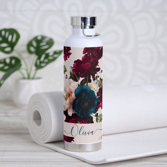 PixDezines Moody Botanical DIY Background Water Bottle (Yoga)