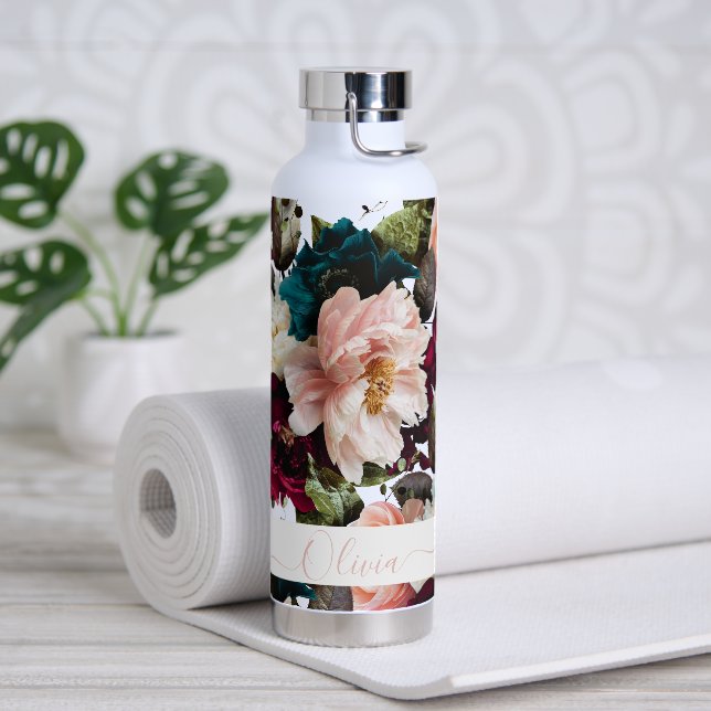 PixDezines Moody Botanical DIY Background Water Bottle (Yoga)