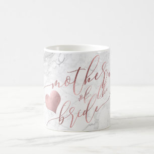PixDezines Mother of Bride/Faux Rose Gold Script Coffee Mug