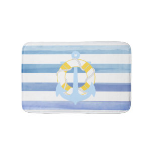 PixDezines nautical/anchor/watercolor affects Bath Mat