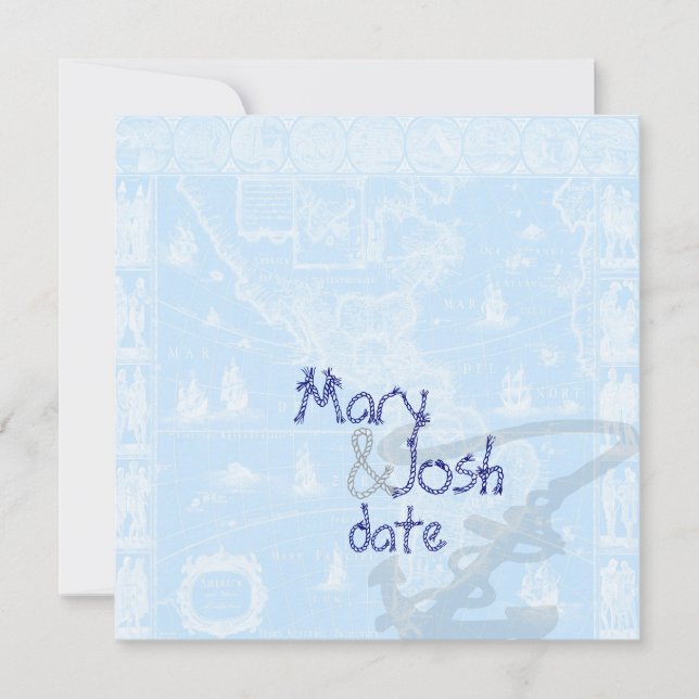 PixDezines Nautical Antique Map Invitation (Front)