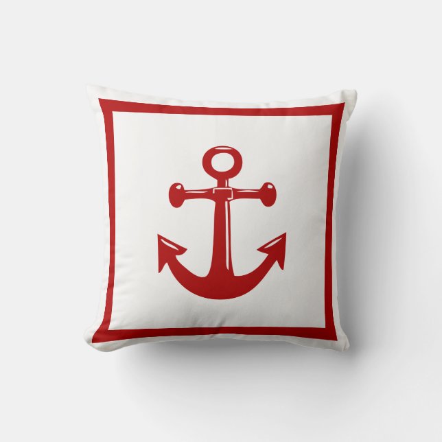 PixDezines nautical/DIY colour/anchor Throw Pillow (Front)