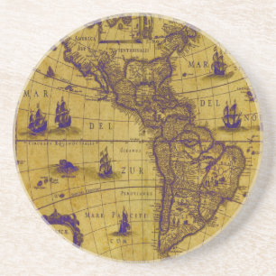 PixDezines Nautical/ vintage world map Coaster