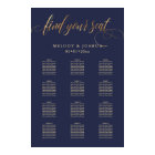 PixDezines Navy+Gold Calligraphy, Seating Chart