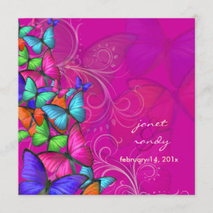 PixDezines Neon Fluttering By/DIY background colou Invitation