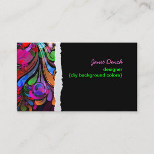 PixDezines neon retro swirls/diy background colour Business Card
