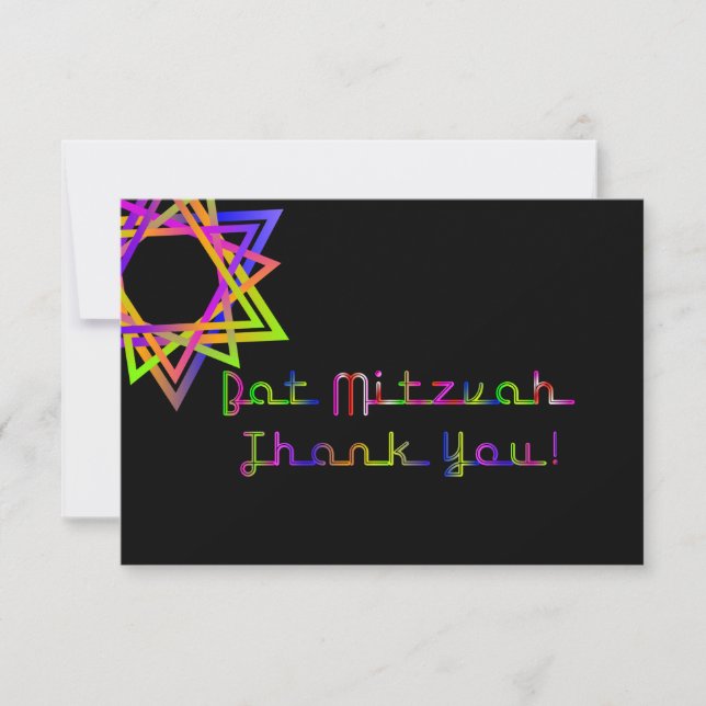 PixDezines Neon Stars Mitzvah Merci (Devant)