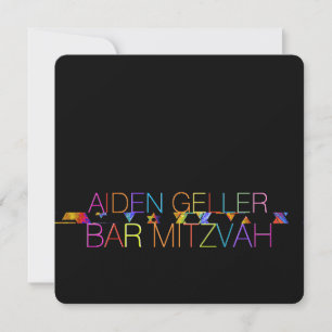 PixDezines neons/typography/bar mitzvah Invitation