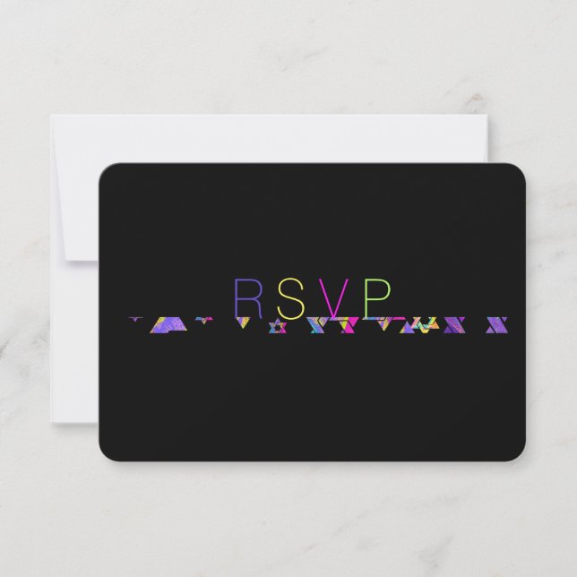 PixDezines neons/typography/bar mitzvah RSVP Invitation (Front)