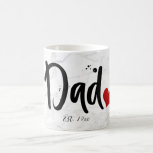 PixDezines NEW DAD Marble+Modern Script Coffee Mug