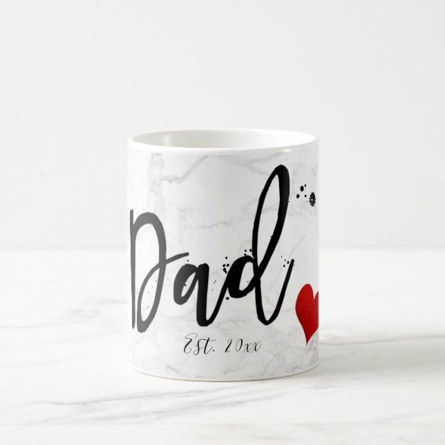 PixDezines NEW DAD Marble+Modern Script Coffee Mug (Center)