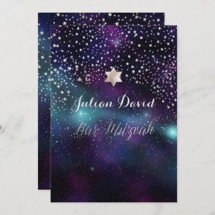 PixDezines NIGHT SKY BAR MITZVAH ✡ Invitation