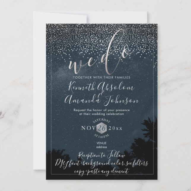 PixDezines Night Sky|Out Door Wedding Invitation (Front)