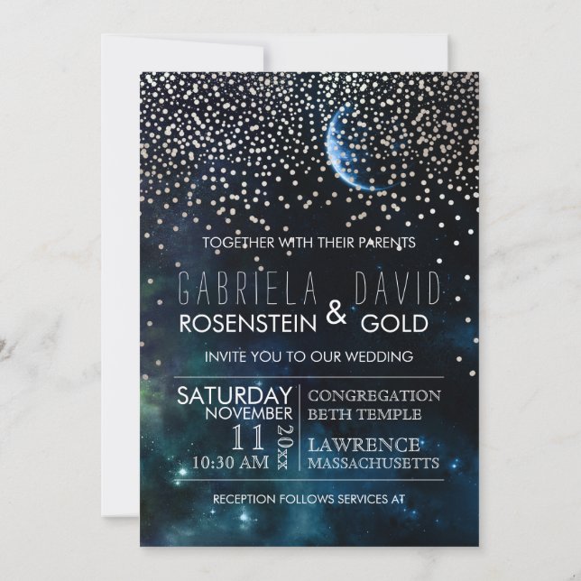 PixDezines Night Sky/Starry Night Invitation (Back)