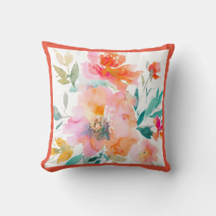 PixDezines Ombre Orange Garden Roses Frame DIY Throw Pillow