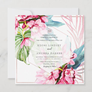PixDezines Orchid Isle, Blissful Pink Orchid Invitation