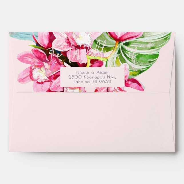 PixDezines Orchid Isle, island style Envelope (Back (Top Flap))