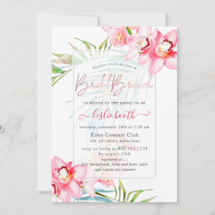PixDezines Orchid Isle, Tropical Bridal Brunch Invitation
