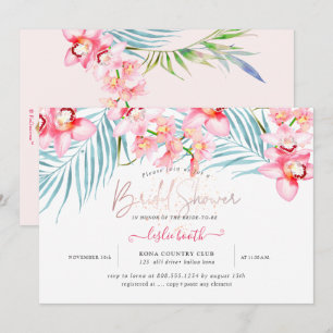 PixDezines Orchid Isle, Tropical Bridal Shower Invitation