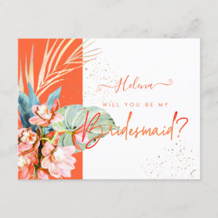 PixDezines Orchid Isle Will You .. Bridesmaid Invitation