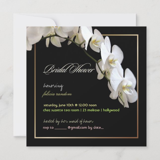 PixDezines orchids/phalaenopsis Invitation (Front)