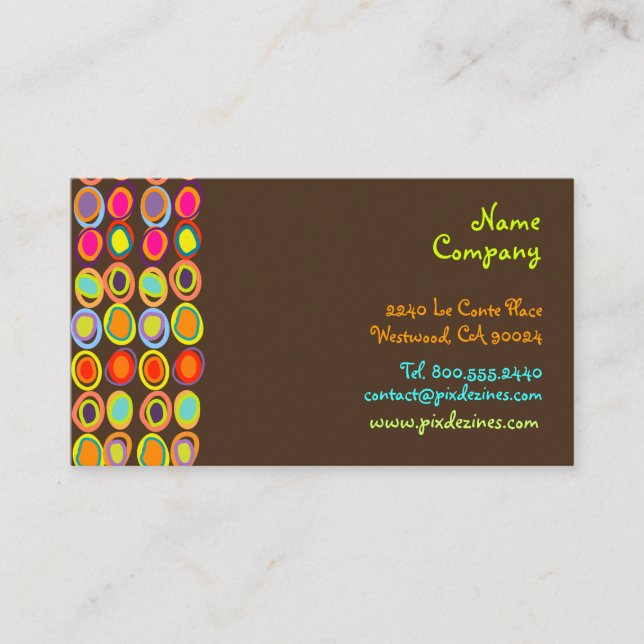 PixDezines Organic Eggs Retro Design/DIY Colour Business Card (Front)