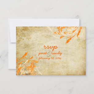 PixDezines Ornamental Leaves+Swirls RSVP Card