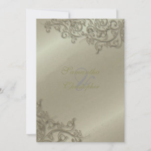PixDezines Ornamental Rustic Silver Swirls Invitation