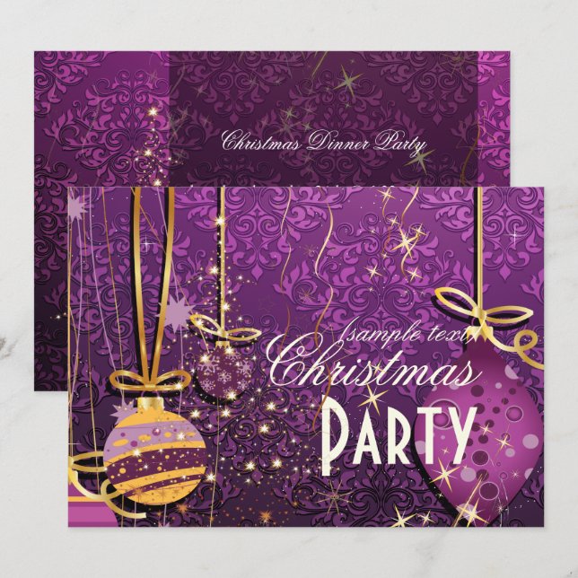 PixDezines ORNAMENTS+SPARKLING CHRISTMAS TREE/DIY Invitation (Front/Back)