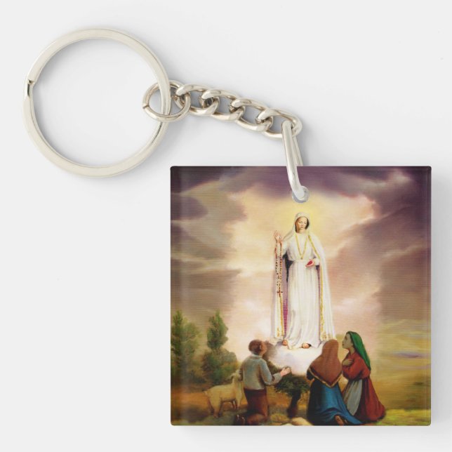 PixDezines Our Lady of Fatima Keychain (Front)