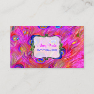 PixDezines painted peacock/hot pink Business Card