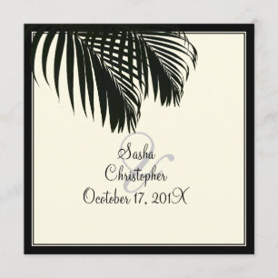 PixDezines Palm Fronds, Beach Wedding/diy colour Invitation