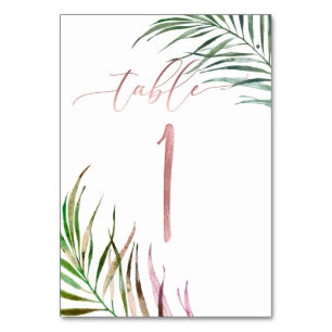 PixDezines Palm Fronds Faux Rose Gold/DIY Table No Table Number