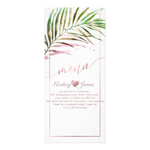PixDezines Palm Fronds Faux Rose Gold Menu