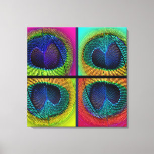 PixDezines Paon Psychédélique, pop art sur toile