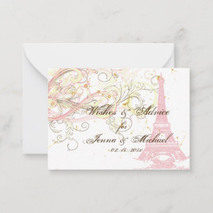 PixDezines PARIS PINK EIFFEL TOWER+WISHES+ADVICE Advice Card