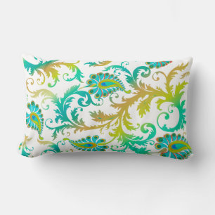 PixDezines pavo damask/diy background colour Lumbar Pillow
