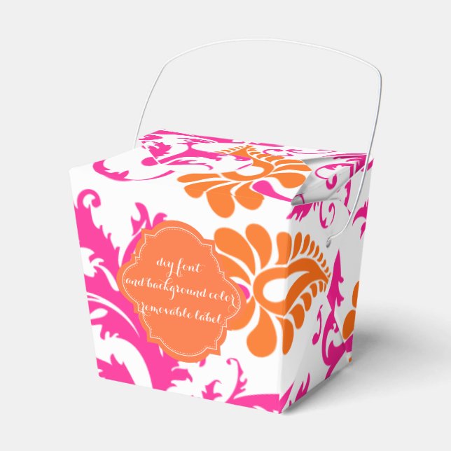 PixDezines pavo damask/DIY colour Favor Box (Front Side)