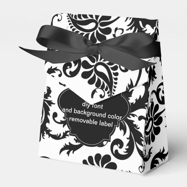 PixDezines pavo damask/DIY colour Favor Box (Front Side)